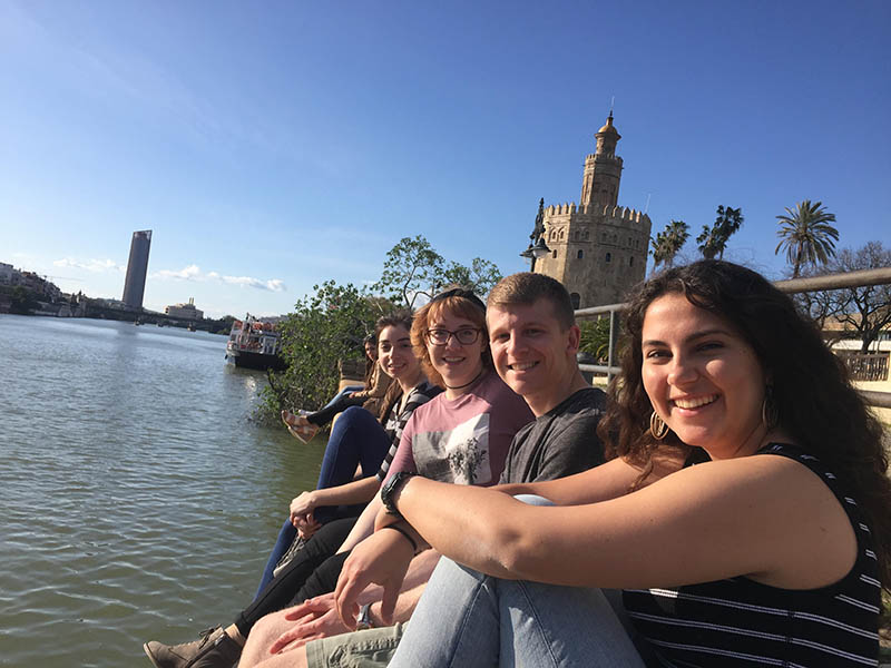 spanish studies abroad students along the guadalquivir river in seville, spain800px