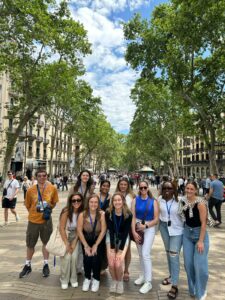 students enjoy freetime out and about in barcelona