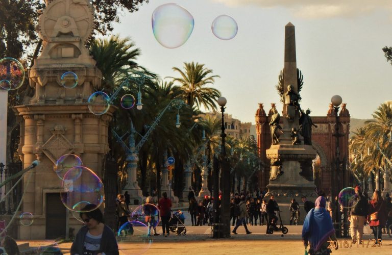 Bubbles In The Air In Barcelona