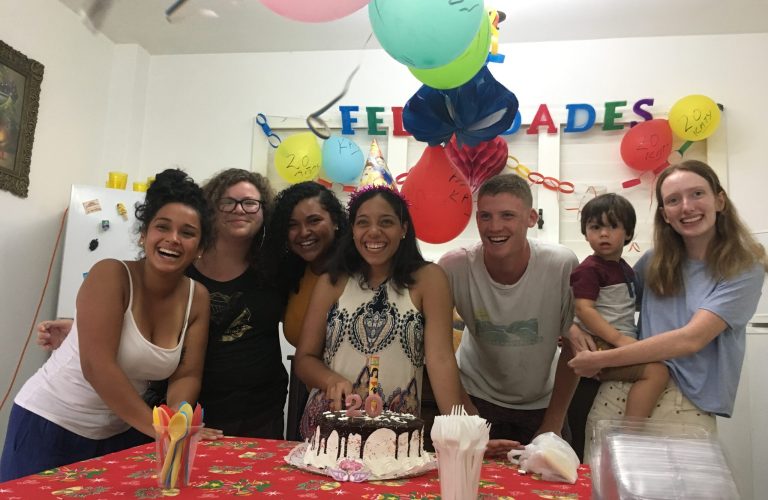 Student enjoys birthday with her host family