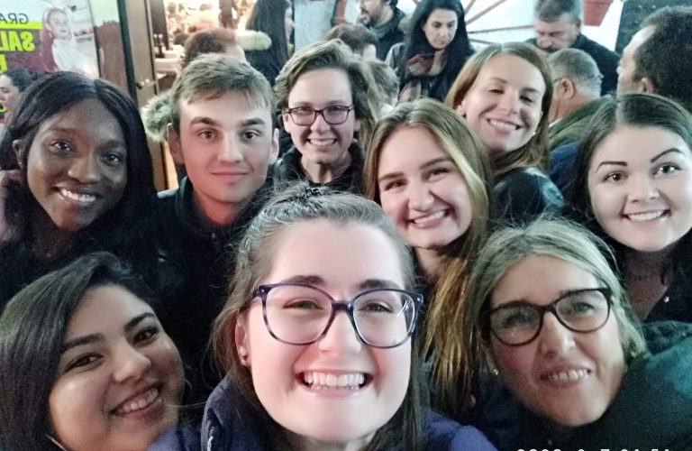 Students enjoy a night out in the streets of Alicante