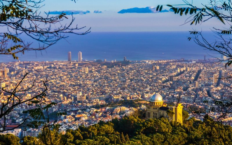 Beautiful Arial view of the beautiful city of Barcelona
