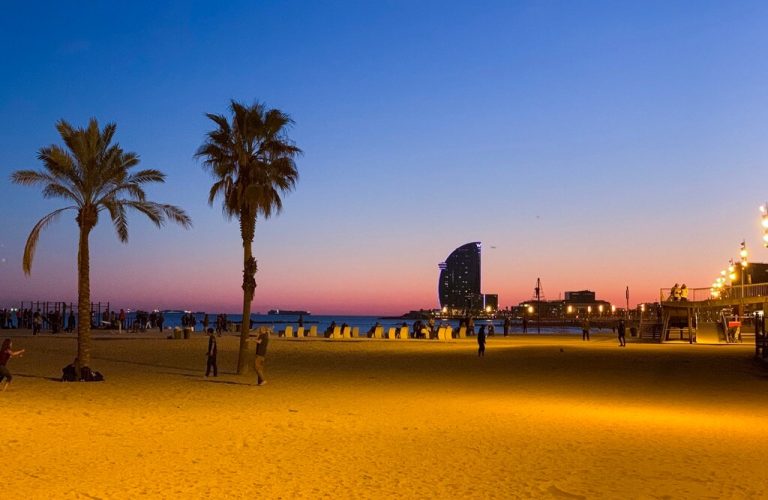 Barceloneta is the best-known beach in Barcelona, known as the Miami Beach of Spain